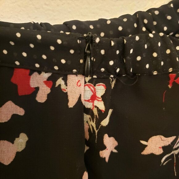 Mlle Gabrielle Polka-dot Trimmed Floral Print Chiffon Midi Skirt Size 20W EUC - Picture 5 of 9